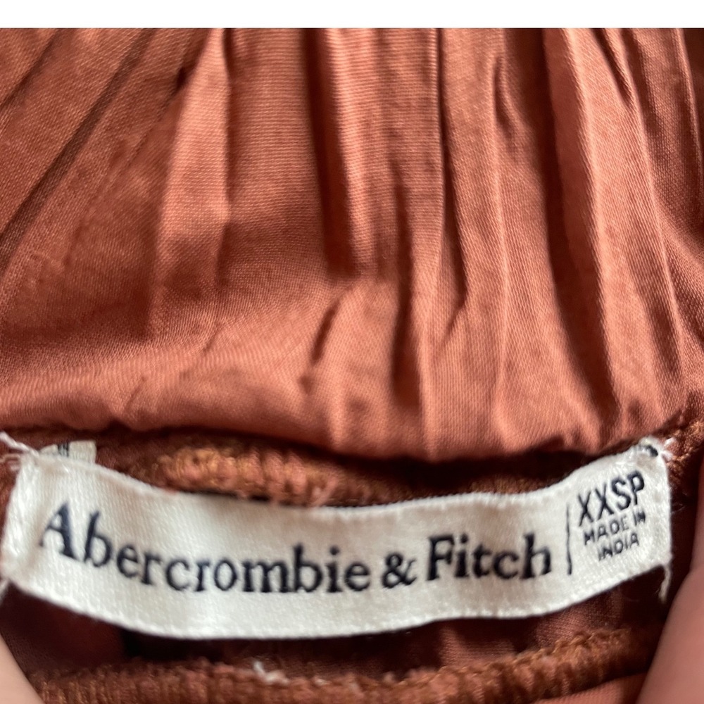 Abercrombie & Fitch Brown Polka Dot Smocked Midi Brunch Date/Picnic Dress XXSP - Picture 3 of 4
